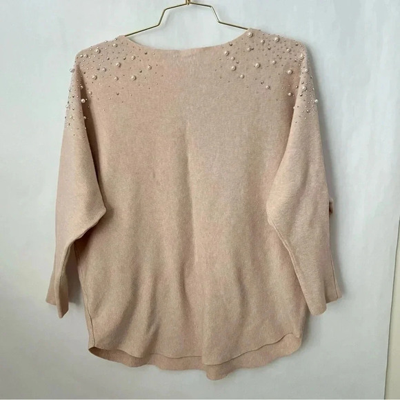 Siren Lily Maternity Jewel Sweater Plus Size 1X Cream Batwing Sleeve - Picture 2 of 8